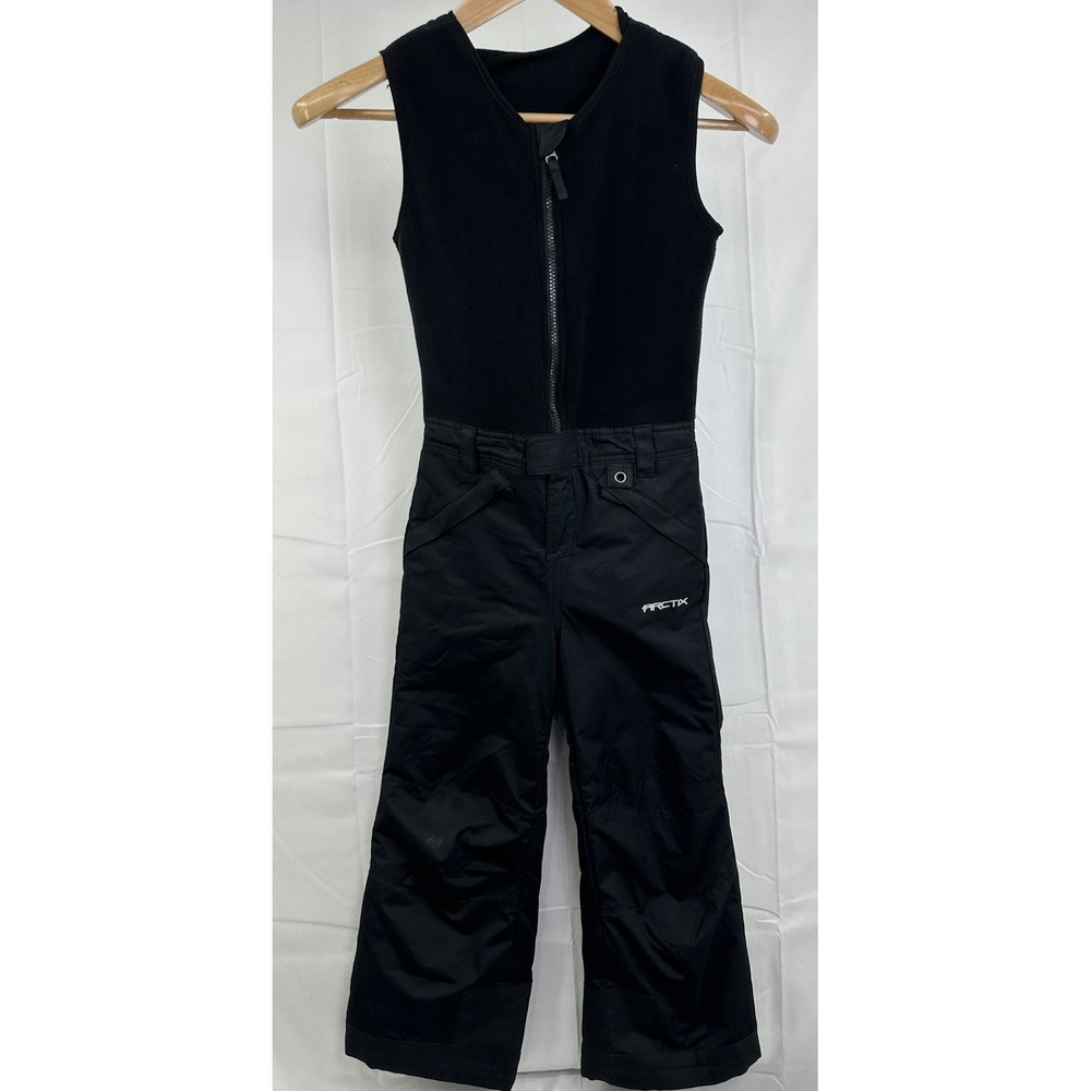 Arctix Infinity Snow Ski Bib Overalls Kids Youth XS Black Lined Softshell Fleece